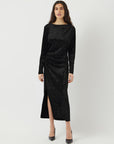 Tillia Velvet Dress - Black