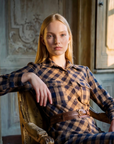 Sarah dress - Navy check print