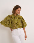 Eva Polka Blouse - Olive