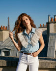 Denim Ruffle Shirt