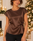 Corvey satin top - Brown