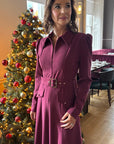 Bailee Shirt Dress - Burgundy