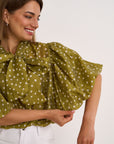 Eva Polka Blouse - Olive