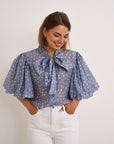 Eva Polka Blouse - Blue