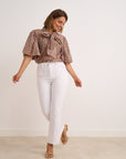Eva Polka Blouse - Mocha