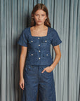 Daze Denim Top - Indigo Blue