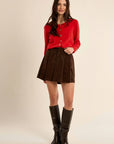 Freya Knit Cardigan - Red