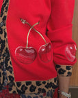 Cherry Holly Cardigan - Red
