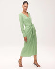 Paulina Mint Wrap Dress