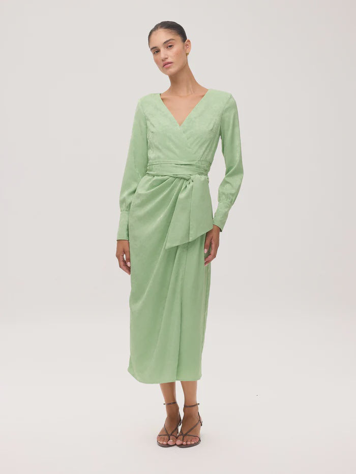 green emerald velvet dress Mint Sleeveless Bodycon Wrap Dress main image 1