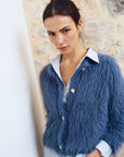 Sarl Knit Cardigan - Grey/Blue