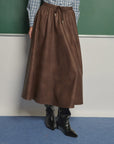 Max PU Midi Skirt - Brown
