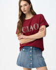 Ciao Slogan T - Maroon