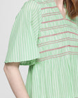 Locy Stripe Blouse - Green
