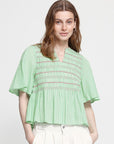 Locy Stripe Blouse - Green