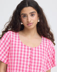 Felica Gingham Top - Pink