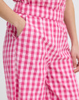 Felica Gingham Trousers - Pink