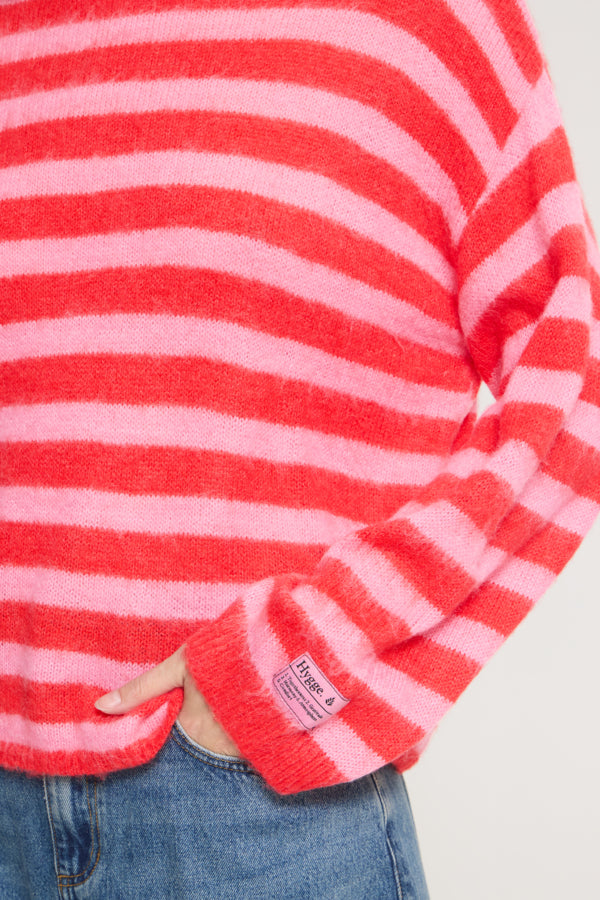 Misha Stripe Knit - Pink/Red