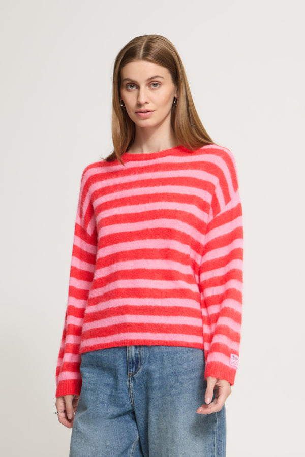 Misha Stripe Knit - Pink/Red
