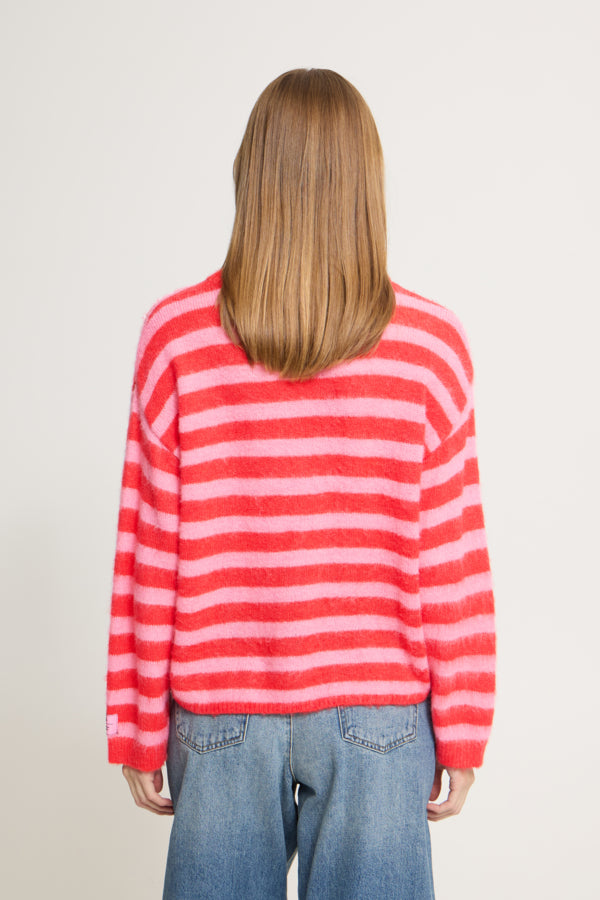 Misha Stripe Knit - Pink/Red