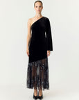 Tera one shoulder velvet dress