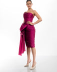 Maeve Taffeta Dress - Magenta