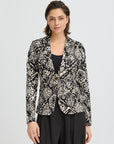 Kate Print Blazer - Black