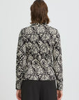 Kate Print Blazer - Black