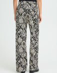 Kate Print Trousers - Black