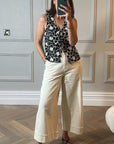 Kelly Wide Leg Jeans - Cream