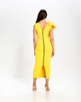 Bobbie Plunge Knee Dress - Yellow