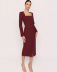 Sorel Midi Dress - Burgundy