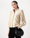 Ripple blouse gold