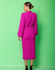 Clarissa Long Sleeve Midi - Fuschia