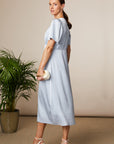 Chrissie Midi Dress - Silver/Blue