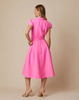 Jean Marie Collar Dress - Fuschia Pink