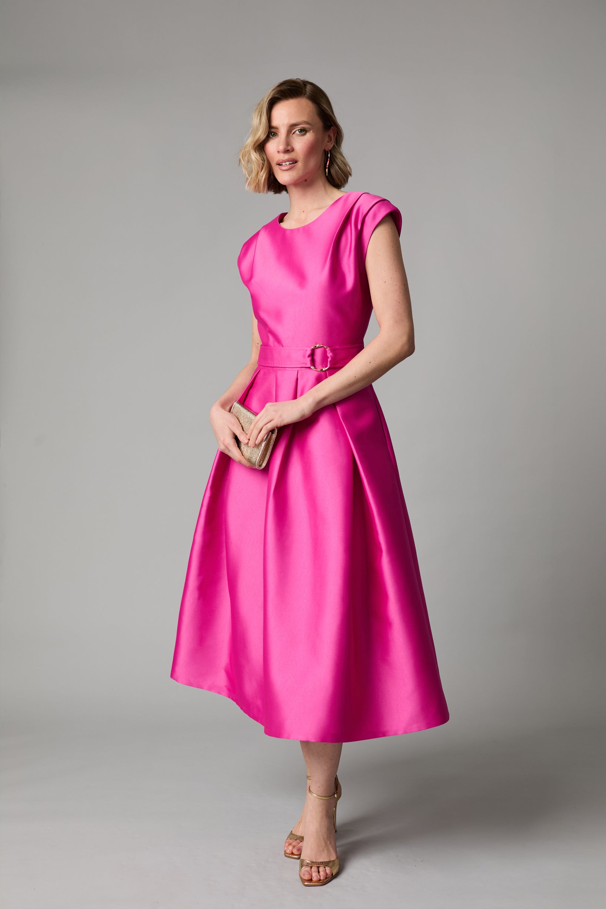 Grace Pleat Dress - Pink