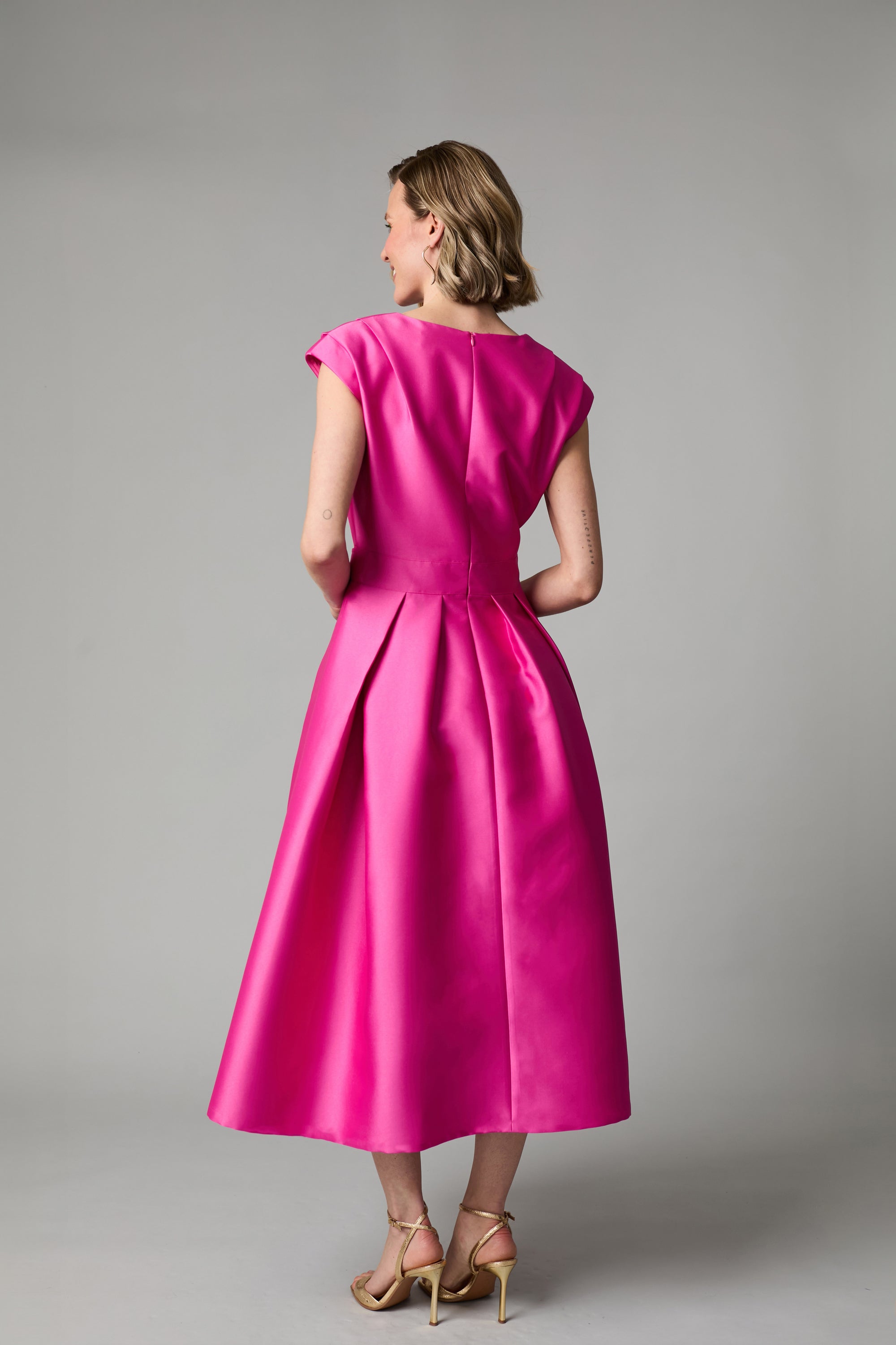 Grace Pleat Dress - Pink