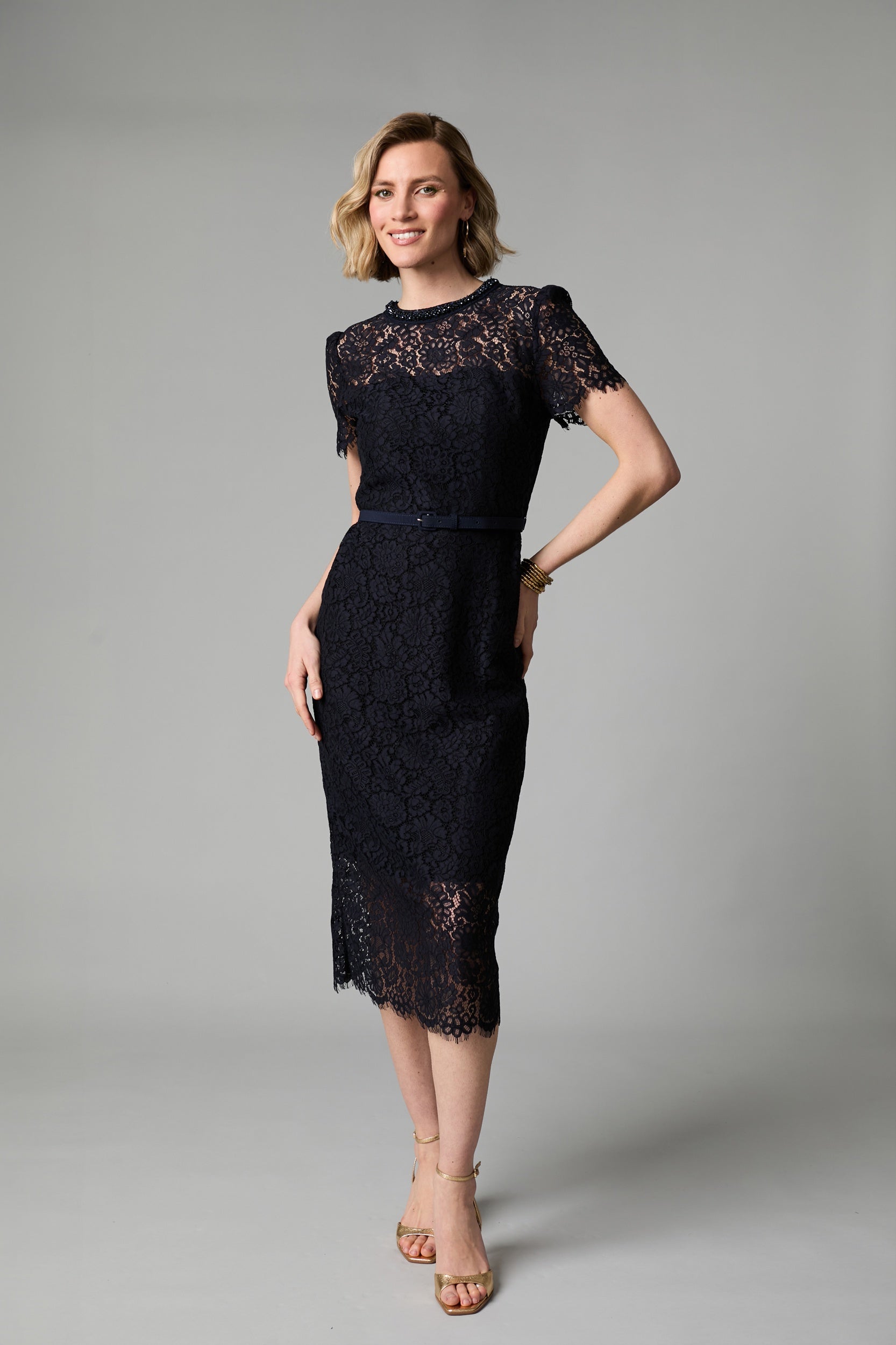 Annabelle Midi Dress - Navy