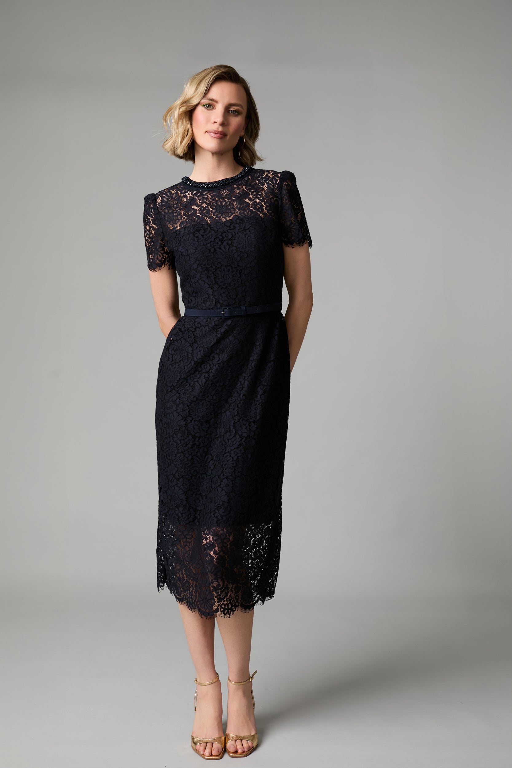 Annabelle Midi Dress - Navy