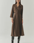 Aila Check Dress - Brown