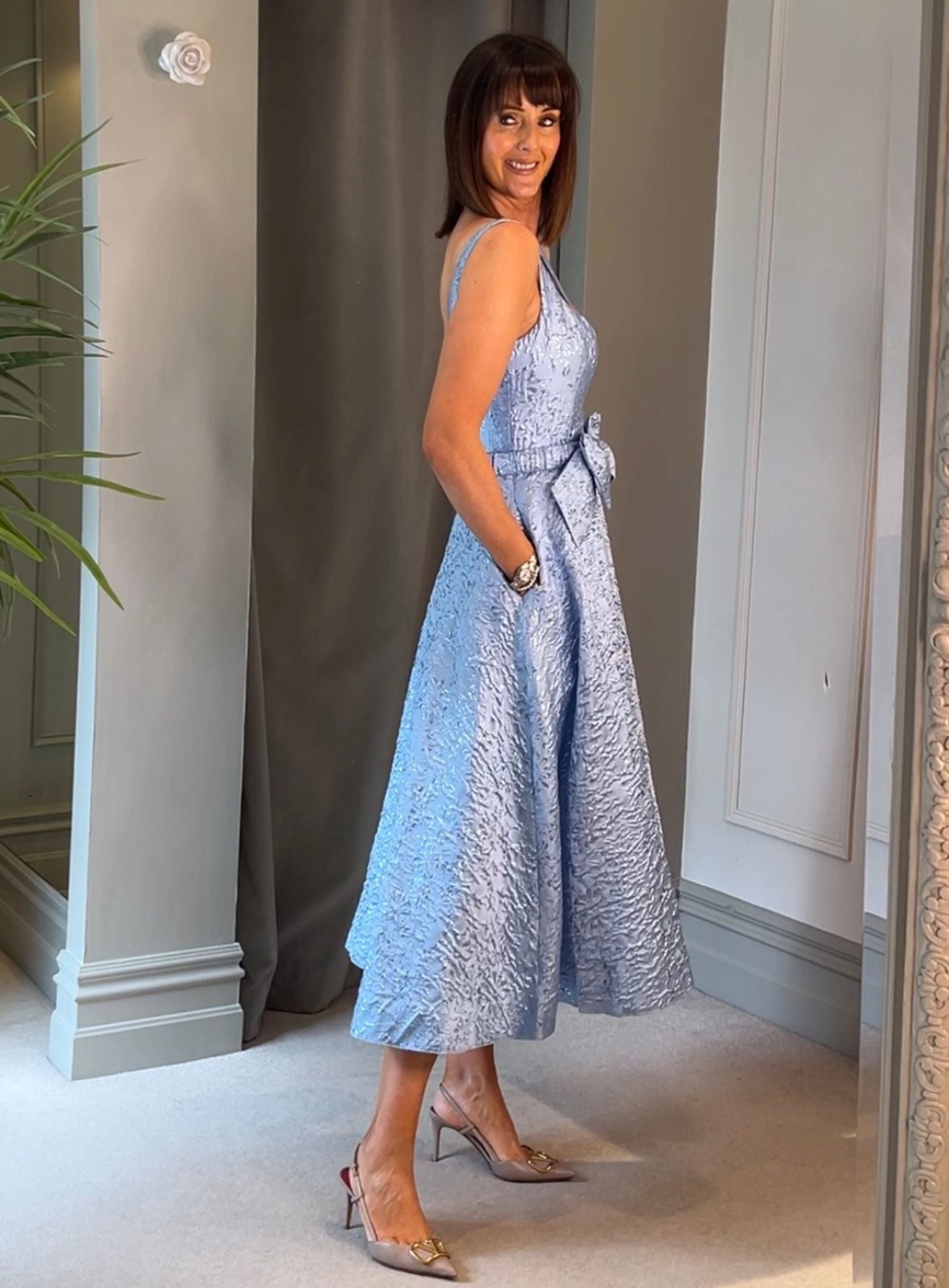 Aria Midi Dress - Blue