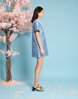 Azure Jacquard Mini Dress