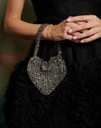 Black swan beaded bag