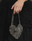 Black swan beaded bag