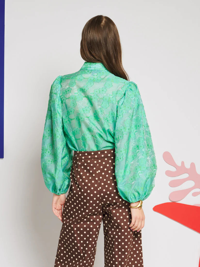Vine Bow Blouse - Mint