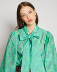 Vine Bow Blouse - Mint