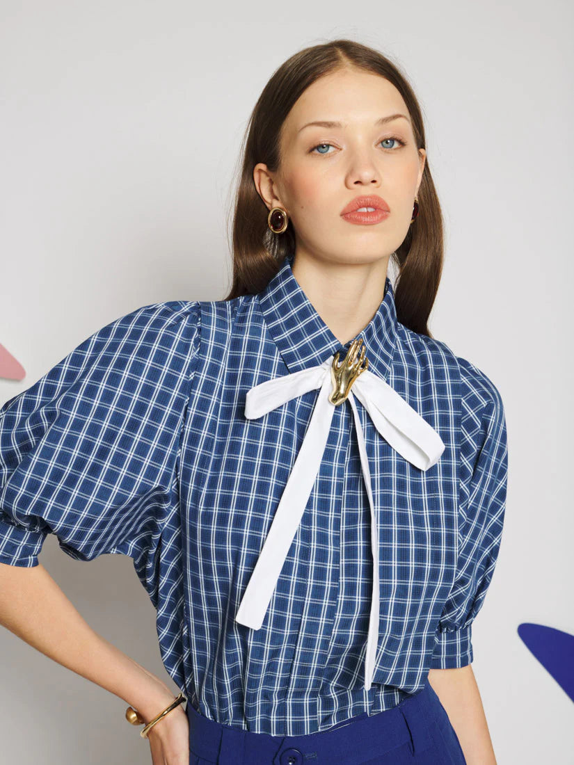 Celeste Check Blouse
