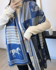 Blackmore Print Scarf - Blue