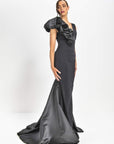 Bobbie ball gown - Black satin